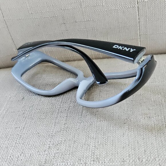 DKNY Oversized Black Square Glasses W Milky Baby Blue Interior Eyeglasses - Picture 7 of 16